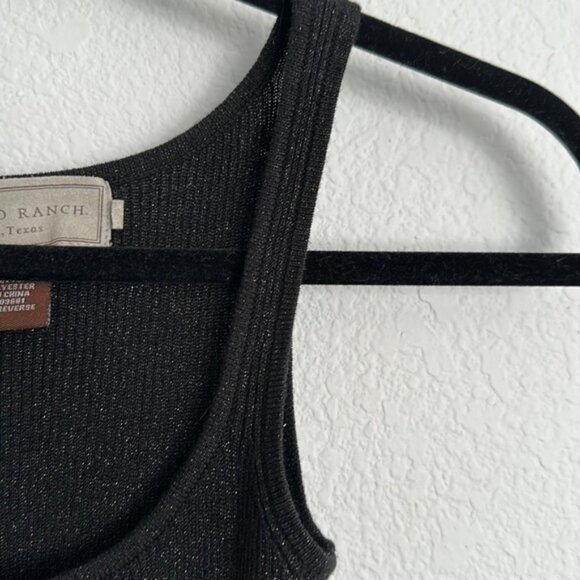 Double D Ranch ribbed black metallic long tank top or mini dress XS luxury core - Picture 3 of 9